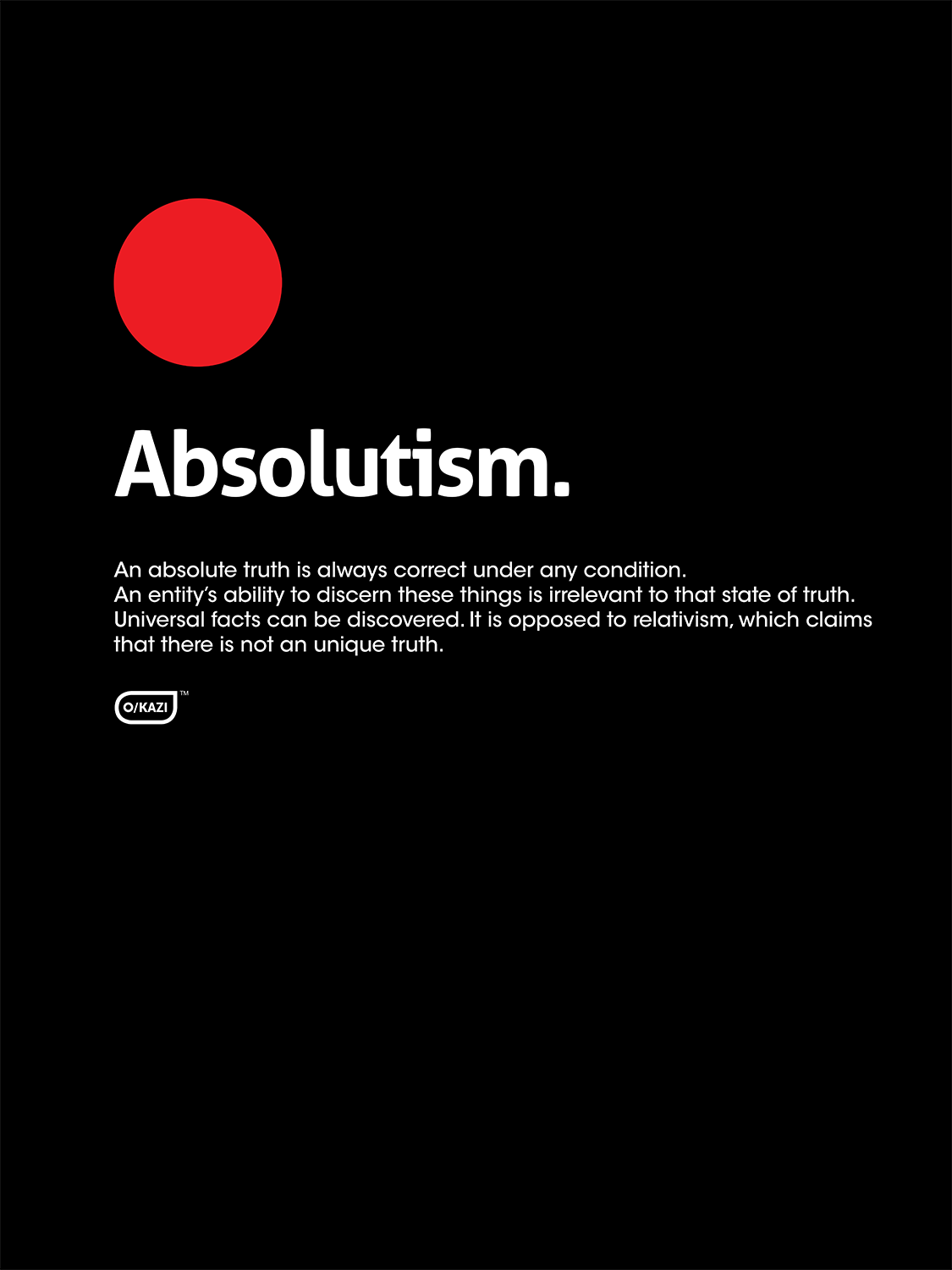 Philosophy - Absolutism - Black Poster