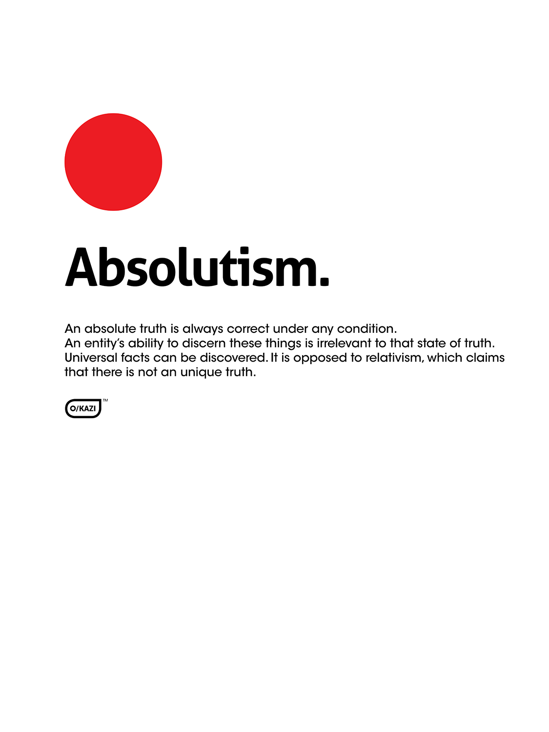 Philosophy - Absolutism - White Poster