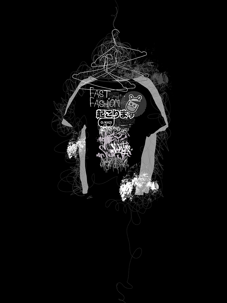 0.4 Tethered Threads - Black T-shirt