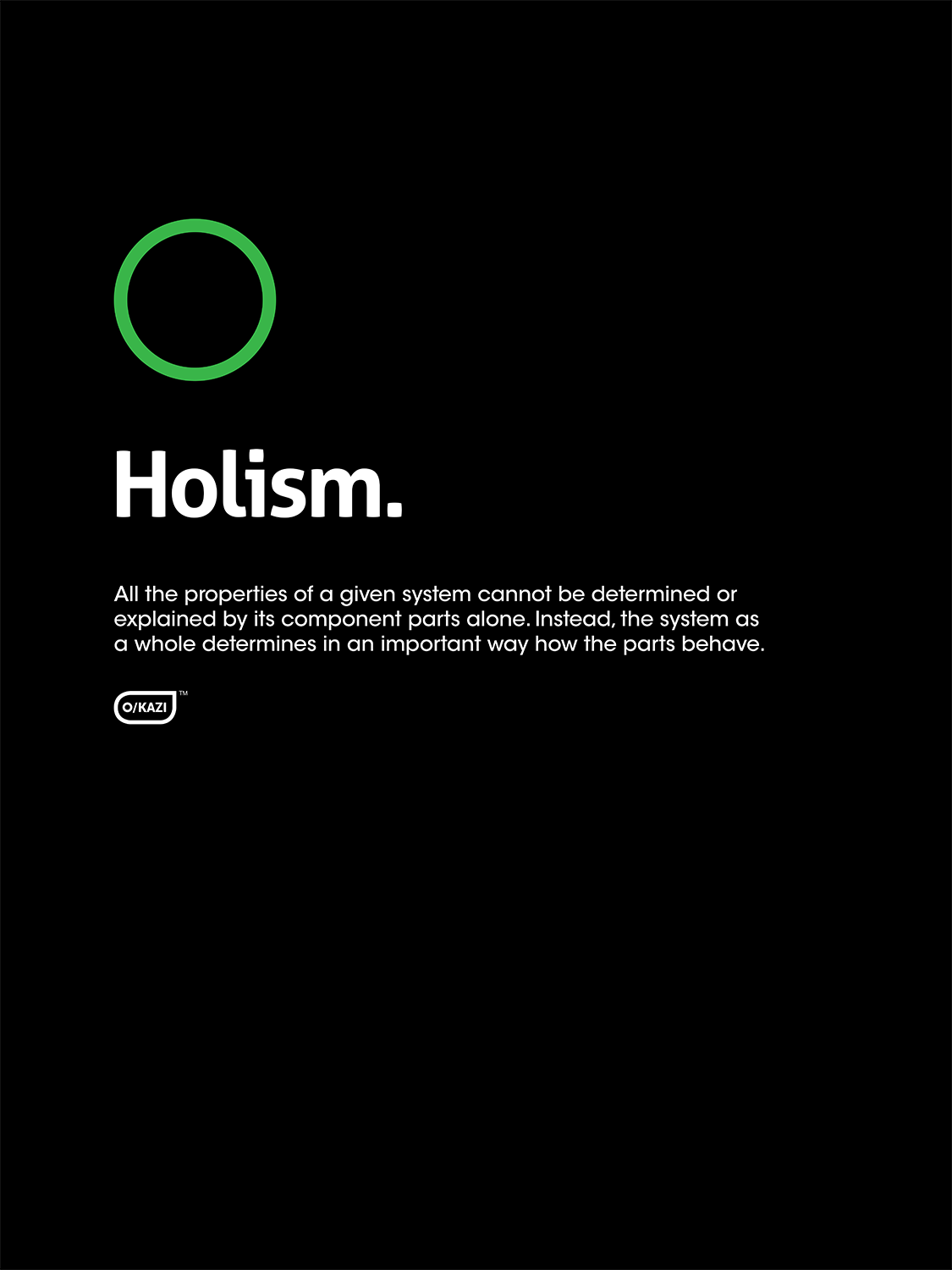 Philosophy - Holism - Black Poster