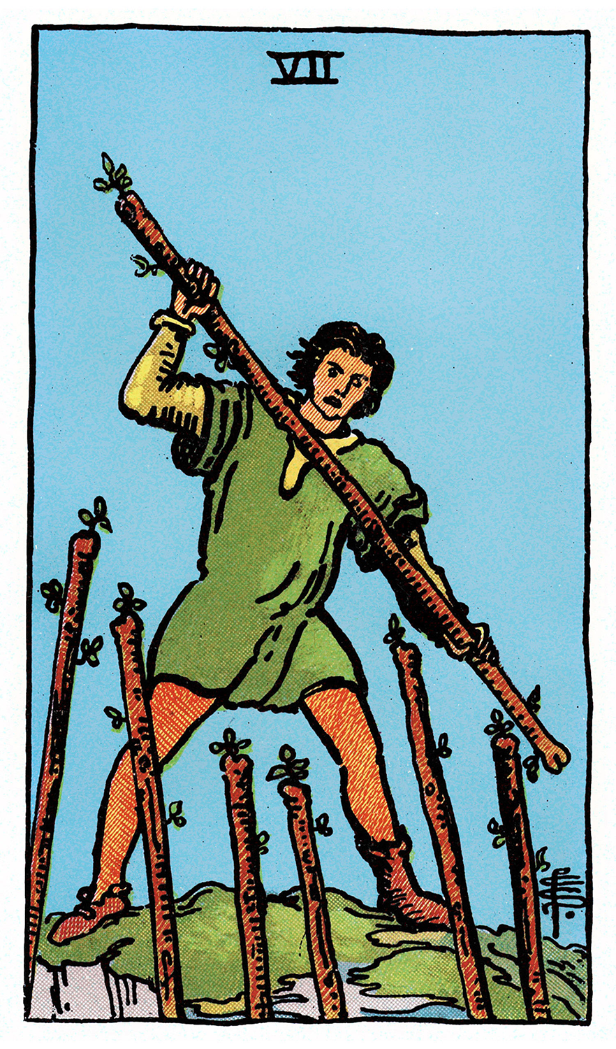 Tarot: Rider-Waite / Seven of Wands