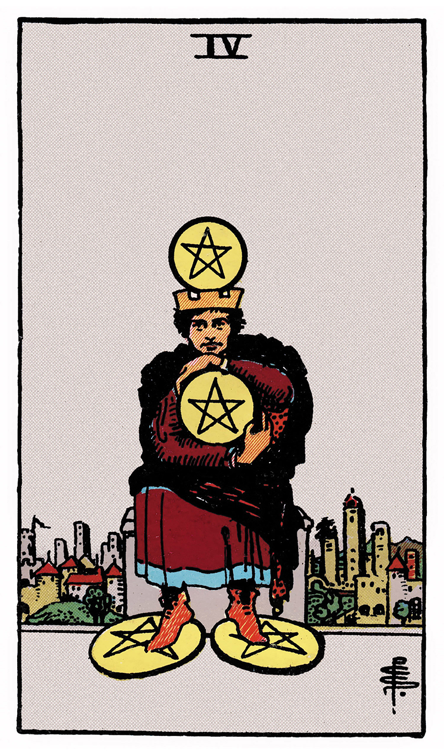 Tarot: Rider-Waite /  Four of Pentacles