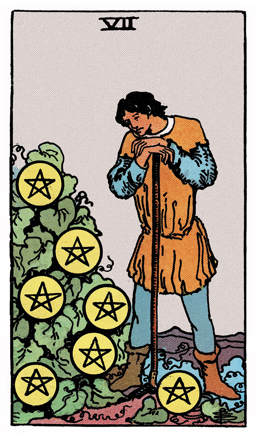 Tarot: Rider-Waite / Seven of Pentacles