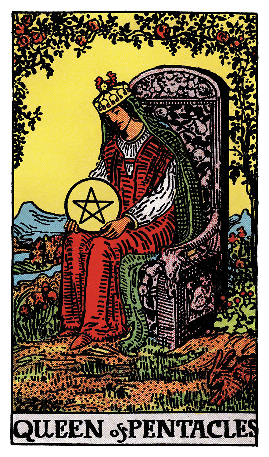 Tarot: Rider-Waite / Queen of Pentacles