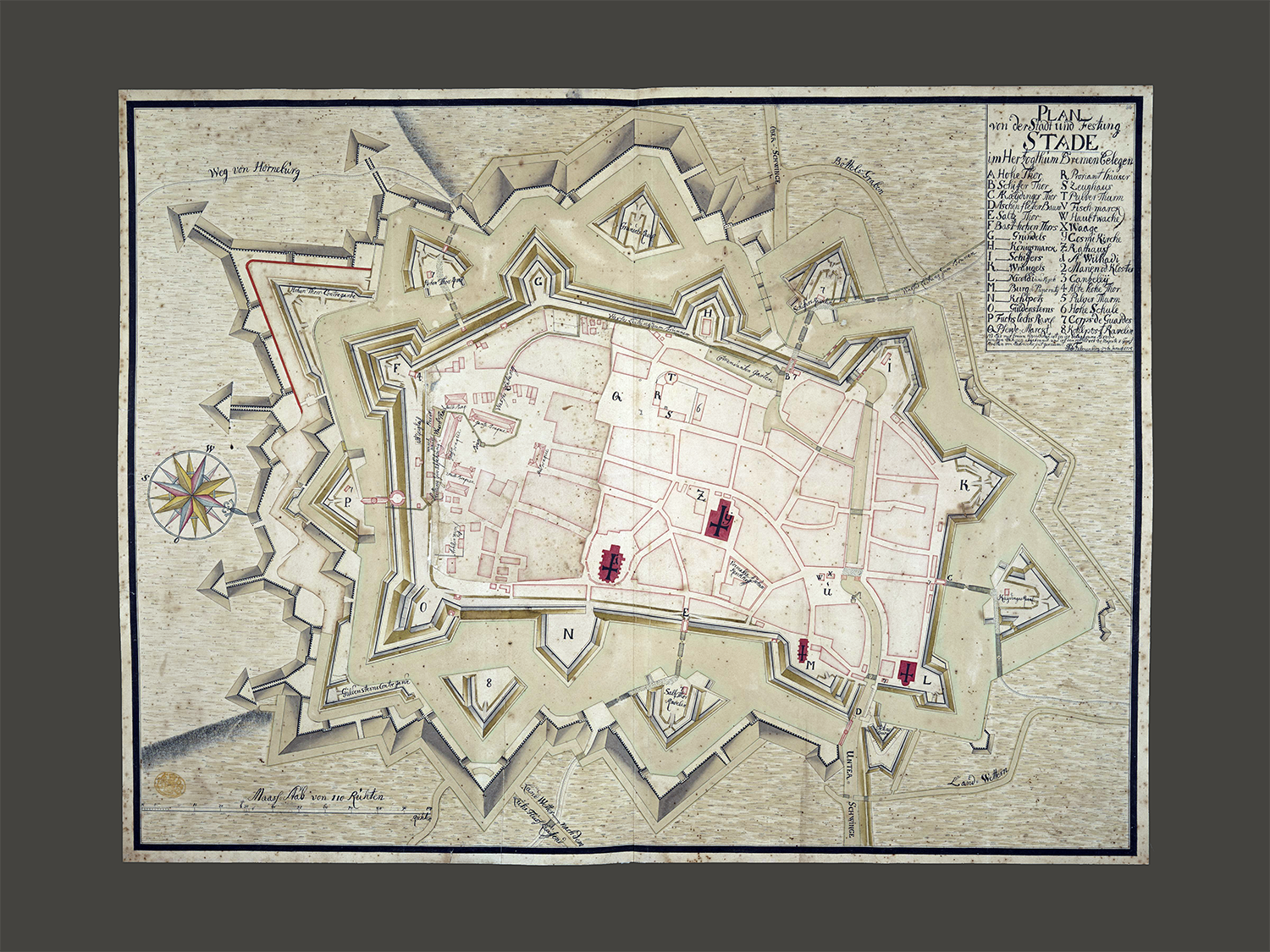 Antique Maps - City Plan Bremen - 1738