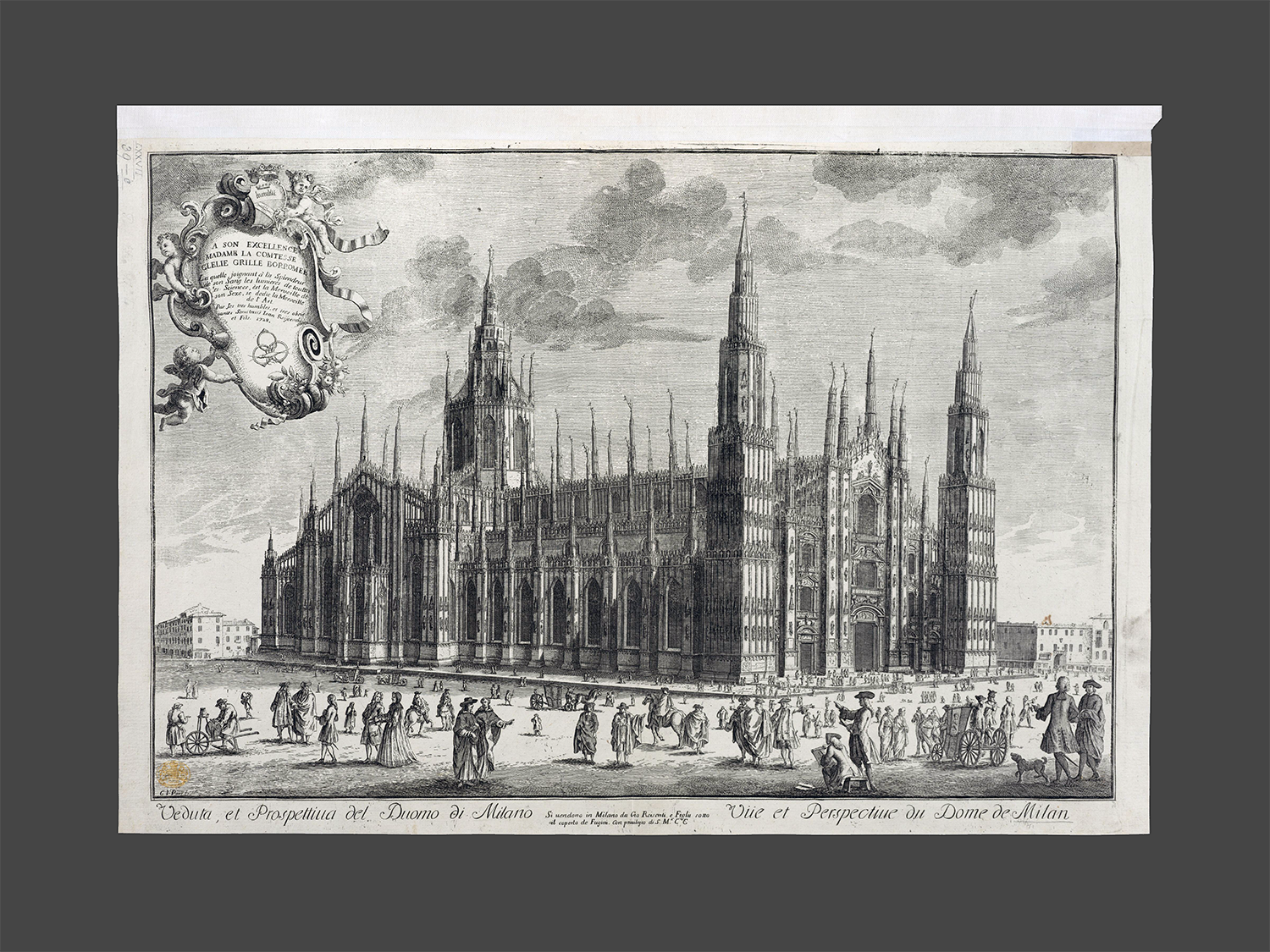 Antique Prints - Perspective of the Milan Cathedral