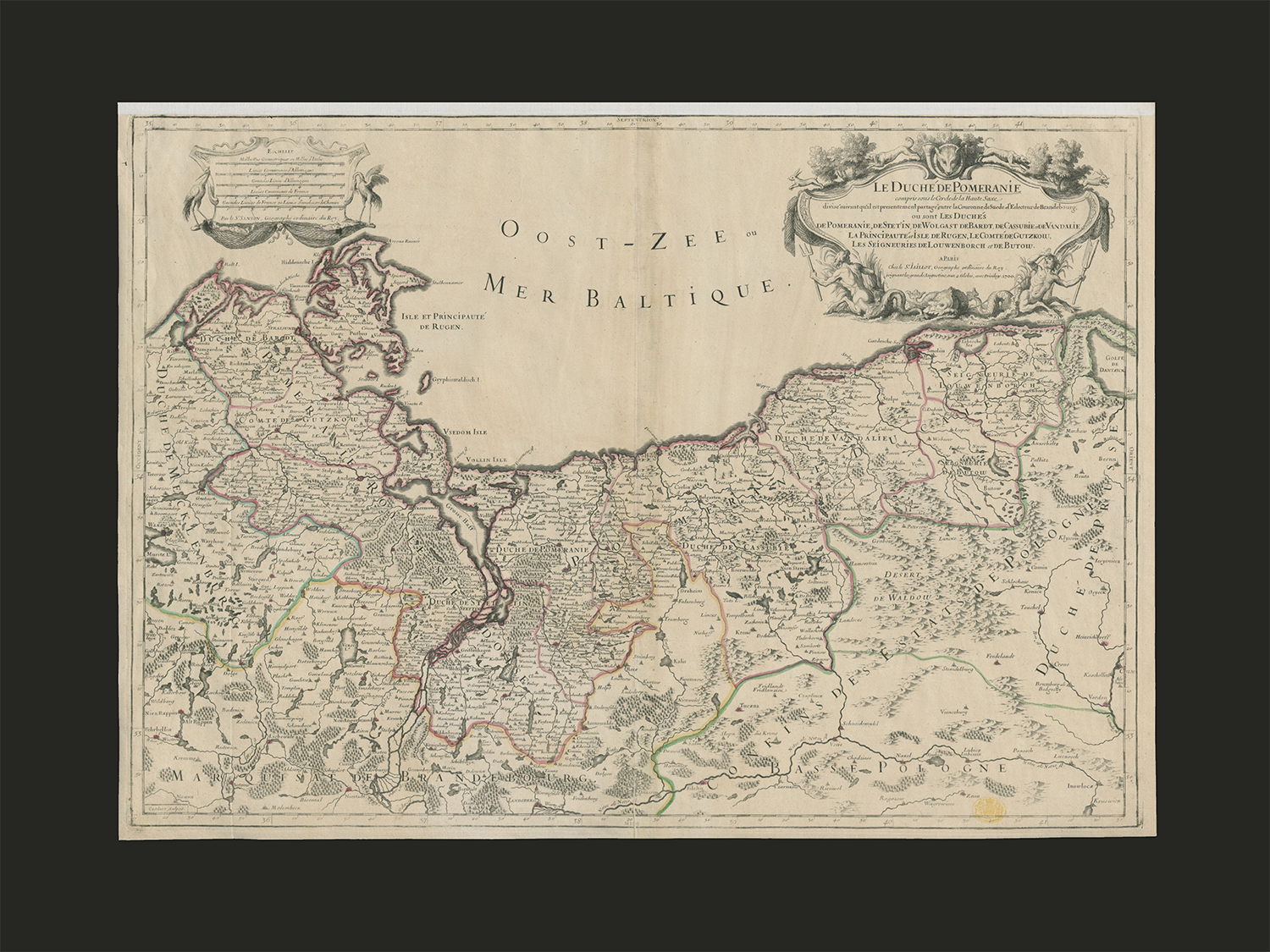 Antique Maps - Hertzogin Pommerin - Ost Zee