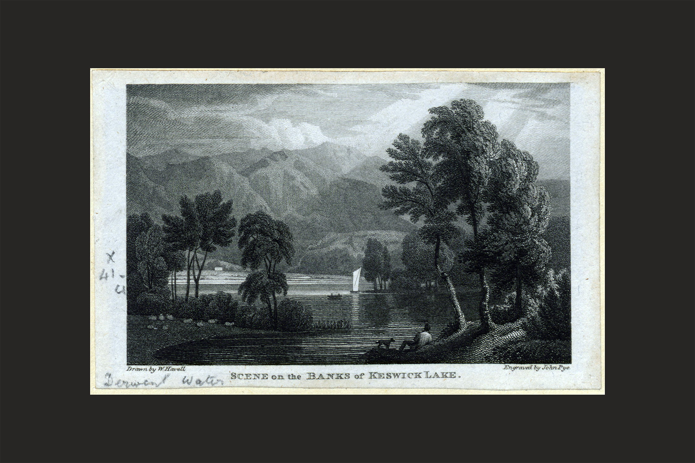 Antique Prints - Banks of Keswick Lake