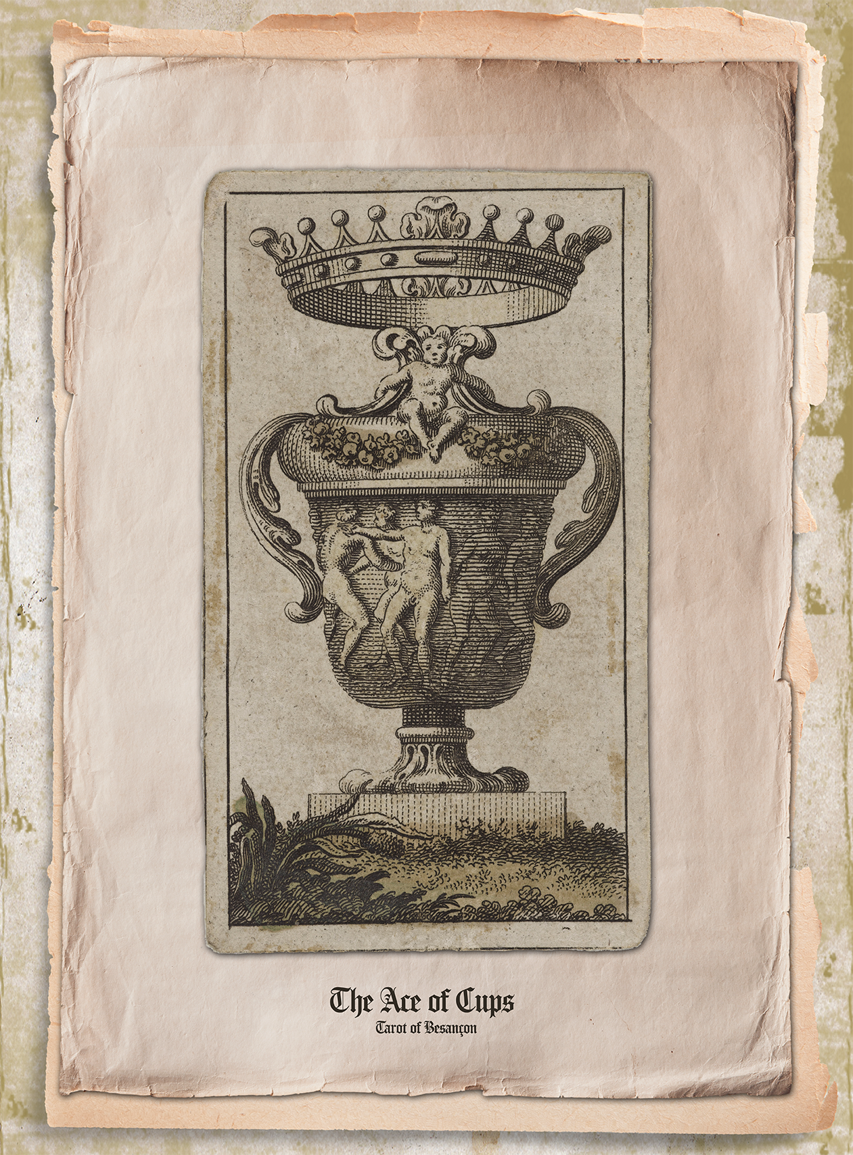 L'As de Coupes / The Ace of Cups, Tarot de Besançon.