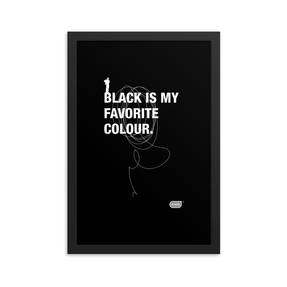 Written Word: Black is my favorite colour.