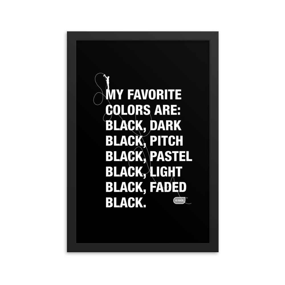 Written Word: My favorite colors are: Black...