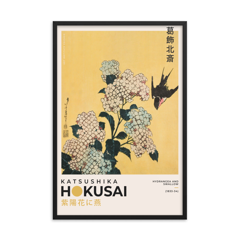 Asian / Oriental- Katsushika Hokusai - Hydrangea and Swallow