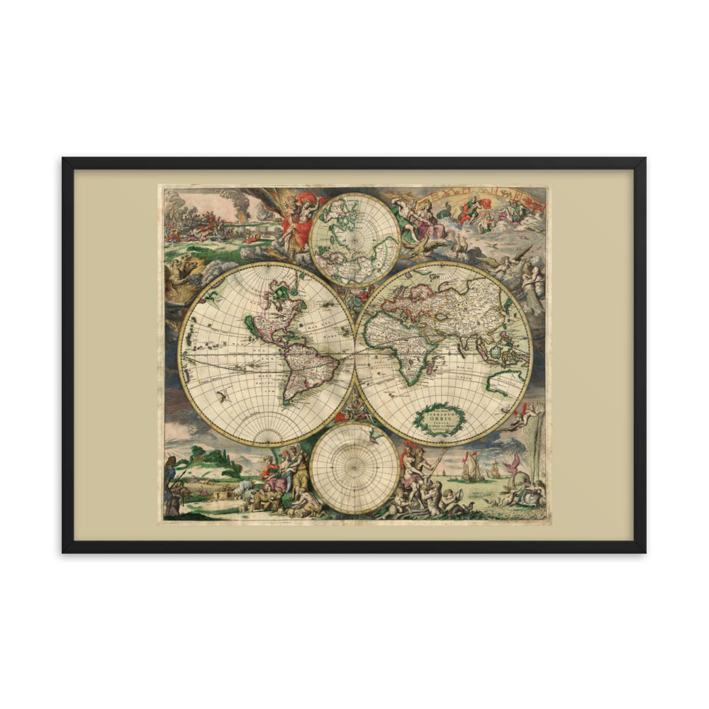 Antique Maps - Terrarium Orbis Tabula: World Map of Terrariums