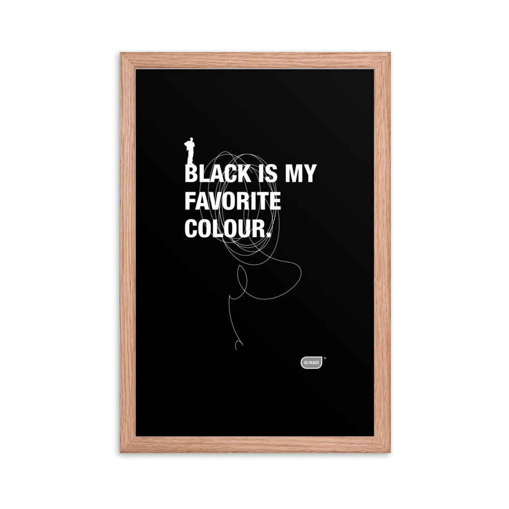 Written Word: Black is my favorite colour.