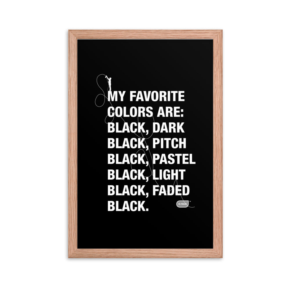 Written Word: My favorite colors are: Black...