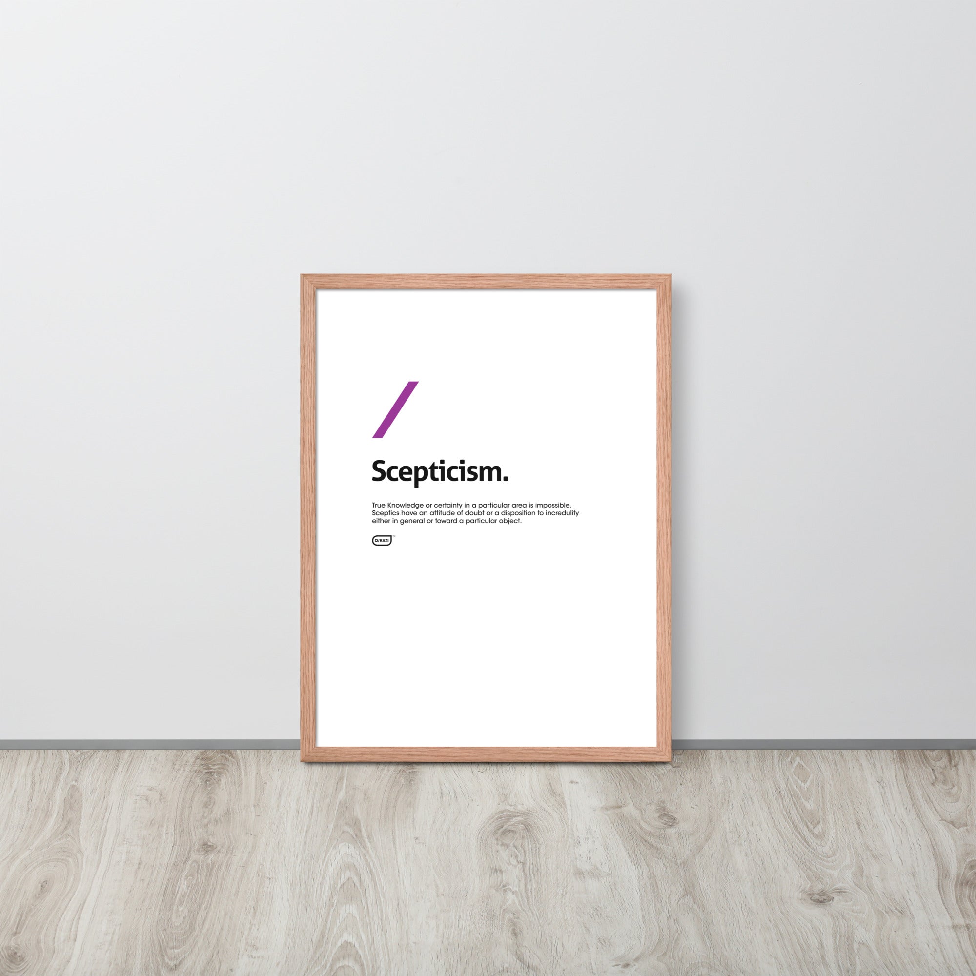 Philosophy - Skepticism - White Poster