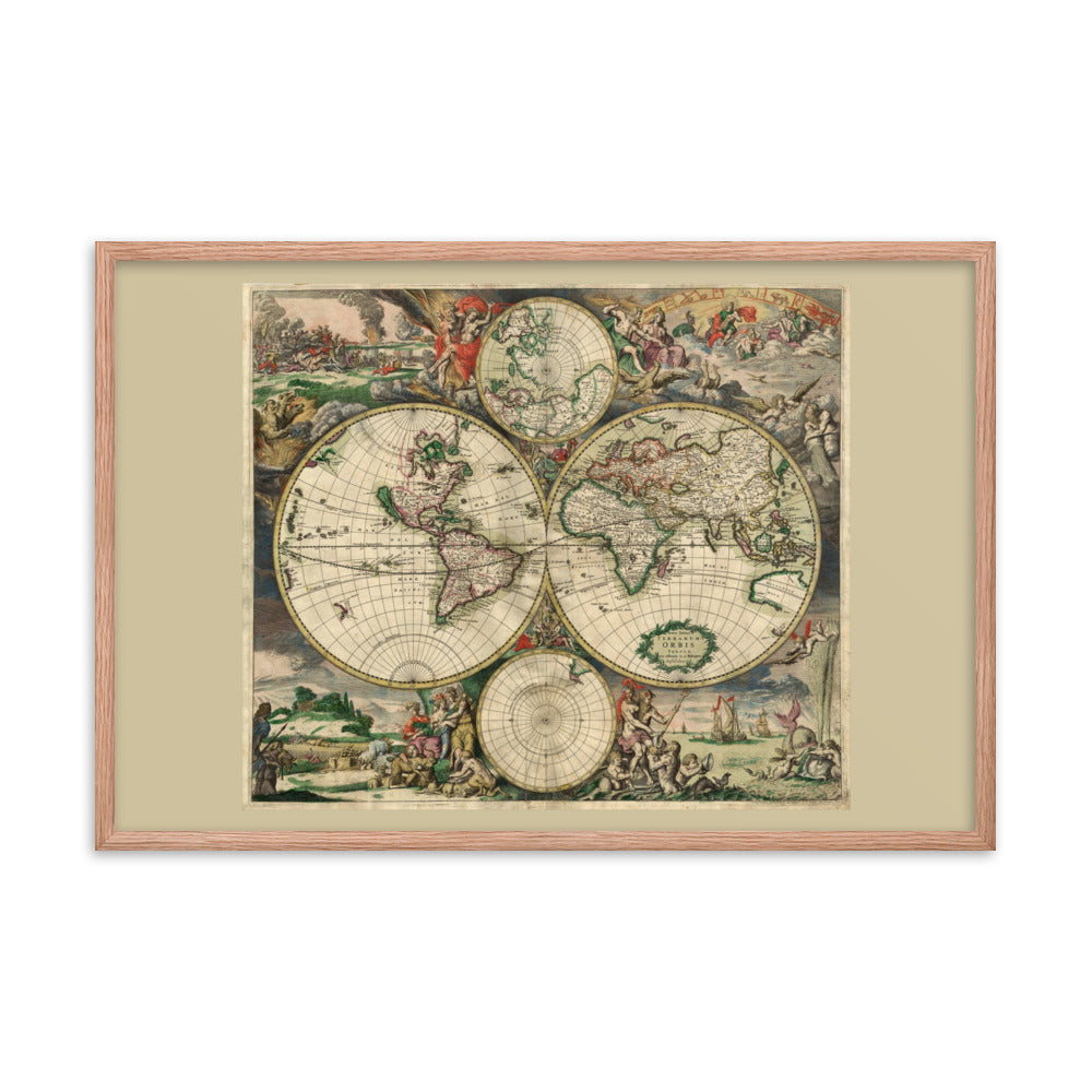 Antique Maps - Terrarium Orbis Tabula: World Map of Terrariums