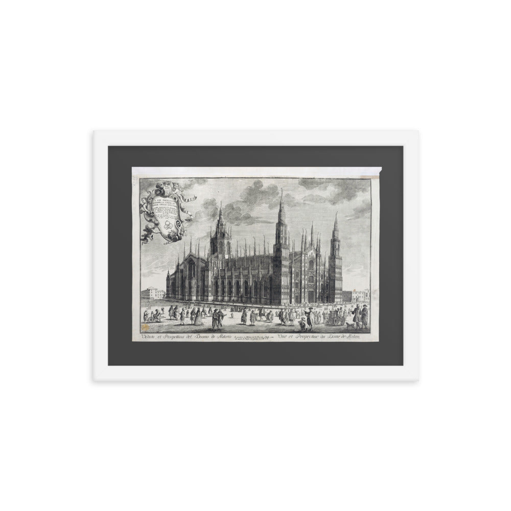 Antique Prints - Perspective of the Milan Cathedral