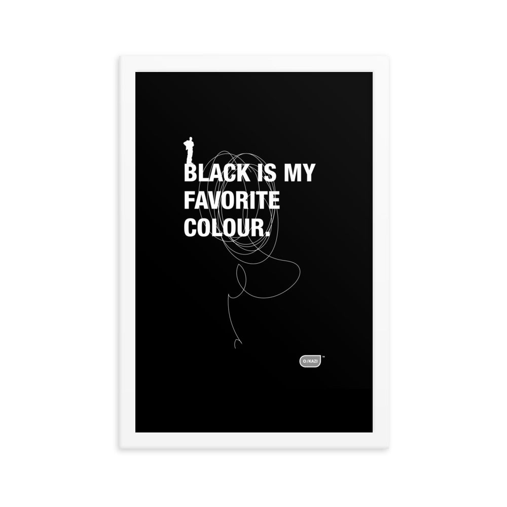 Written Word: Black is my favorite colour.