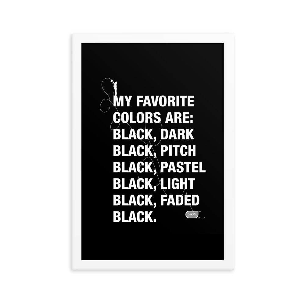 Written Word: My favorite colors are: Black...