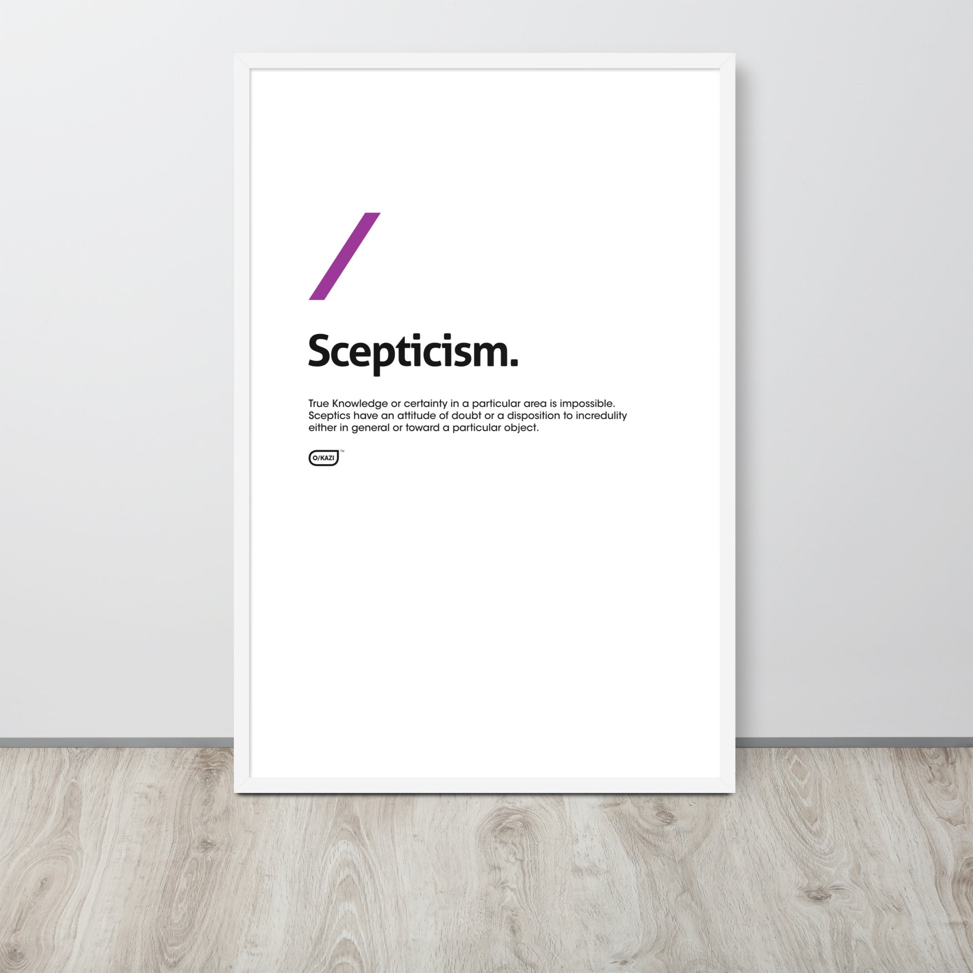 Philosophy - Skepticism - White Poster