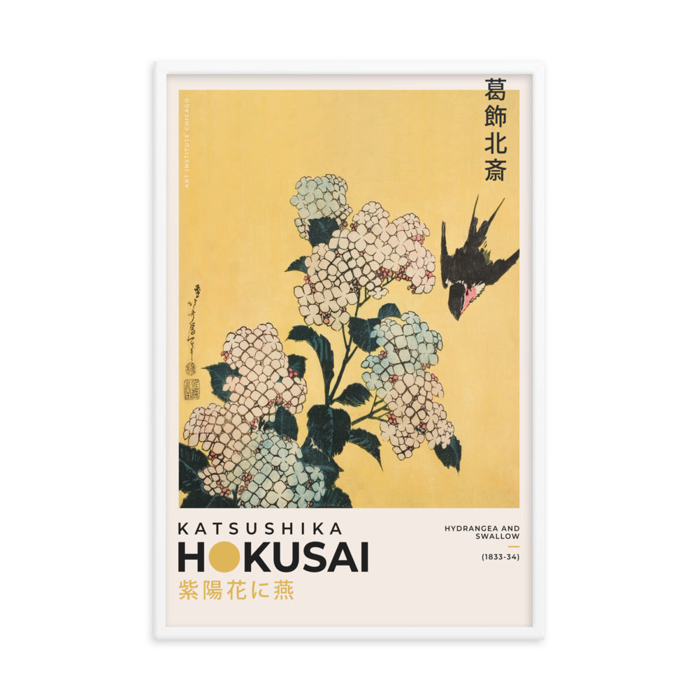 Asian / Oriental- Katsushika Hokusai - Hydrangea and Swallow