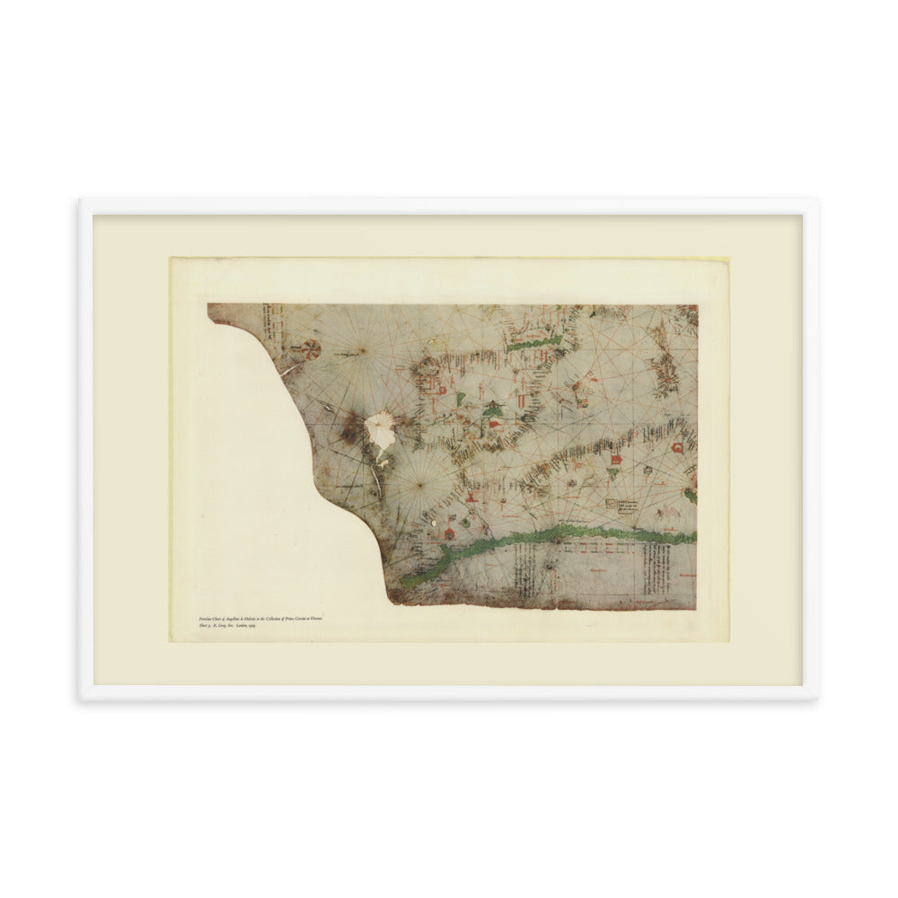 Antique Maps -  Portolan chart by Angellino de Dalorto