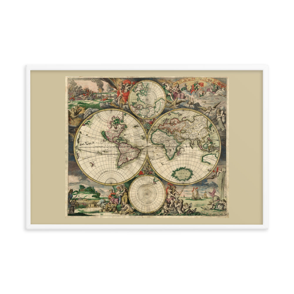 Antique Maps - Terrarium Orbis Tabula: World Map of Terrariums