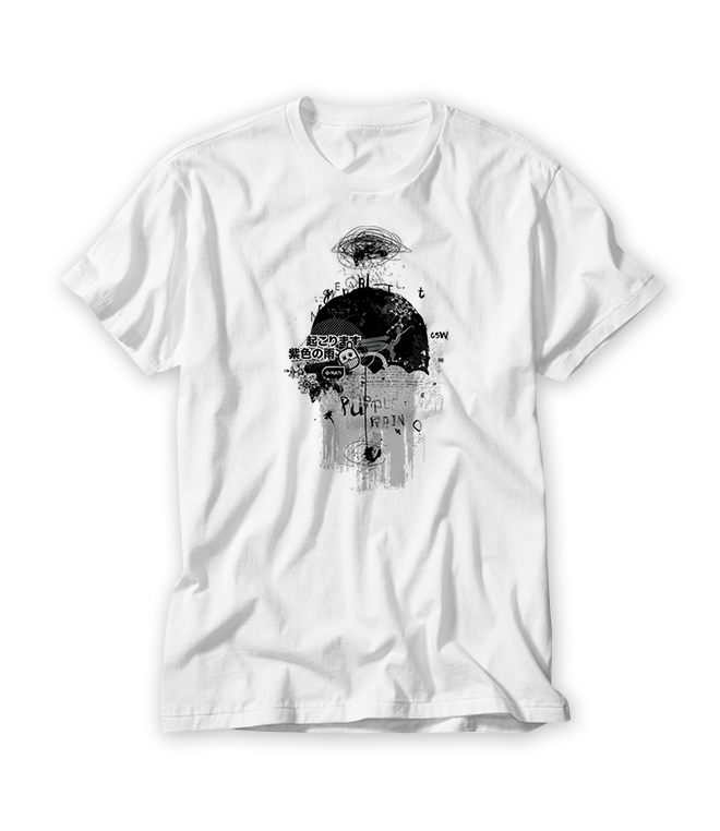 0.3 Violet Deluge - White T-shirt